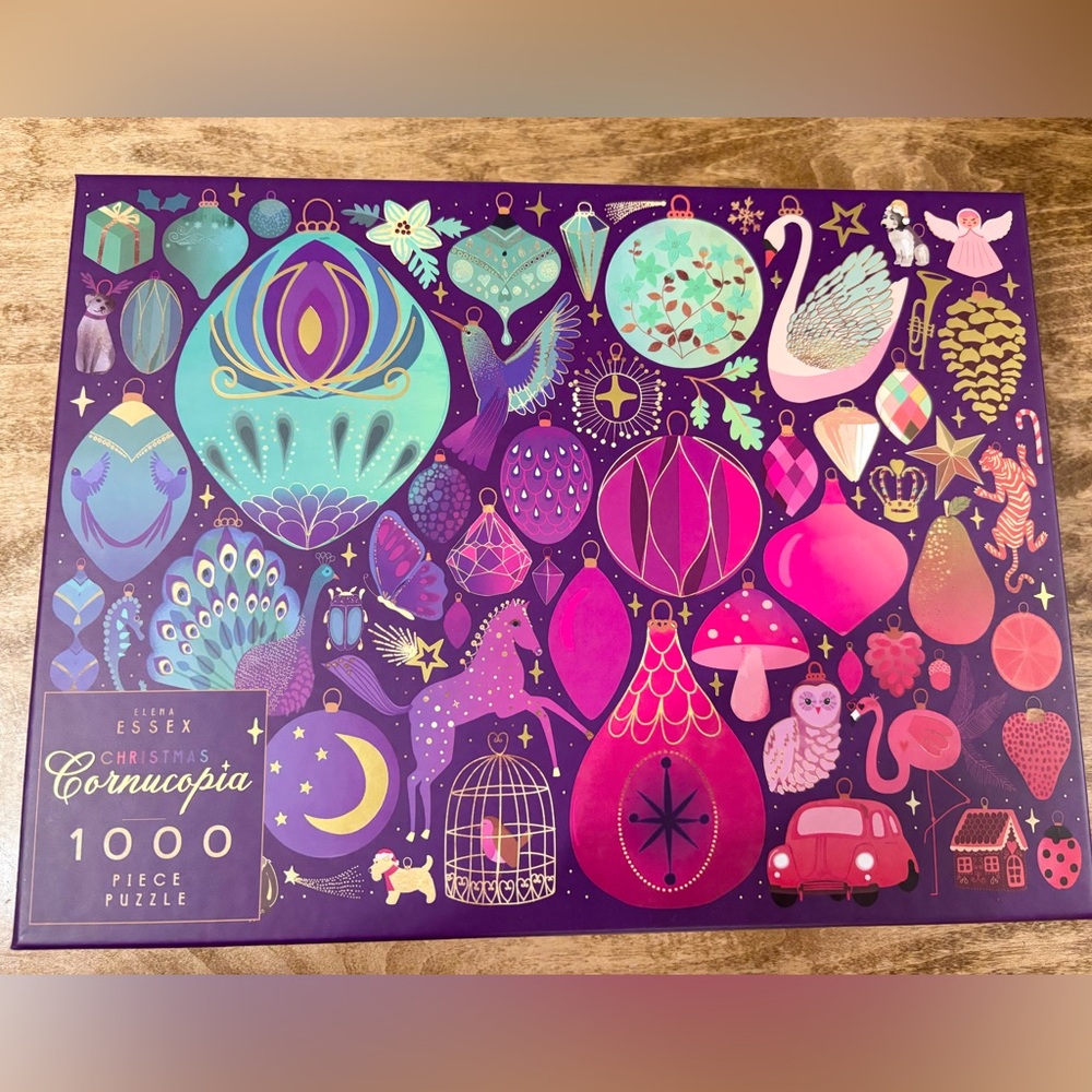 Colorful Christmas Cornucopia Puzzle 1000 pieces Elena Essex